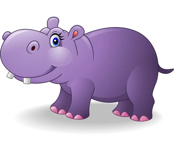 Cartoon smiling hippo — Stock Vector