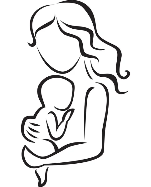 Illustration of mother and baby icon — Stock Vector