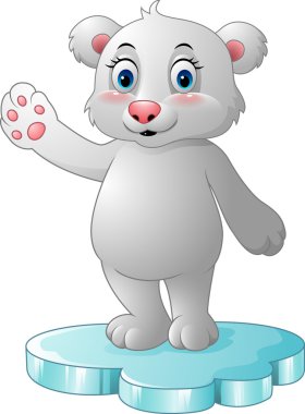 Kütlesi üzerinde çizgi film kutup ayısı duran