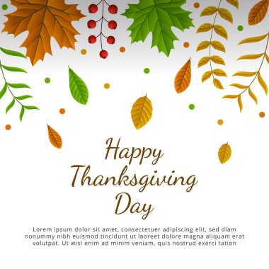 Şükran Günü afişi, poster, tebrik kartı ve davetiye geçmişi. Sonbahar sezonu yazıtları. Vektör illüstrasyonu.