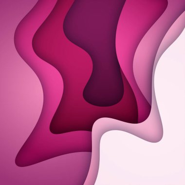 3B soyut arkaplan ve kağıt kesim şekilleri, vektör illüstrasyonu