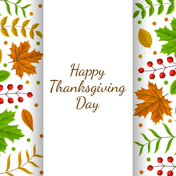 Thanksgiving Day Banner Poster Greeting Card Invitation Background Autumn Season — Stock Vector