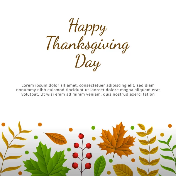 Thanksgiving Day Banner Poster Greeting Card Invitation Background Autumn Season — Stock Vector