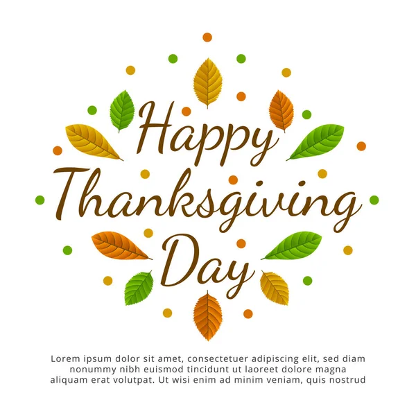 Thanksgiving Day Banner Poster Greeting Card Invitation Background Autumn Season — Stock Vector