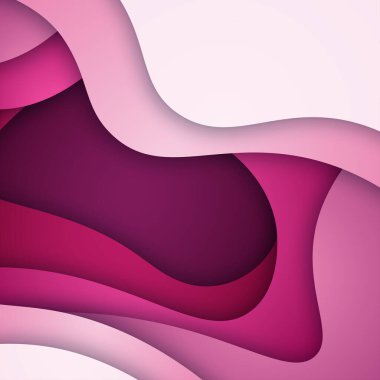 3B soyut arkaplan ve kağıt kesim şekilleri, vektör illüstrasyonu