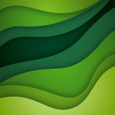 3B soyut arkaplan ve kağıt kesim şekilleri, vektör illüstrasyonu