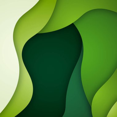 3B soyut arkaplan ve kağıt kesim şekilleri, vektör illüstrasyonu