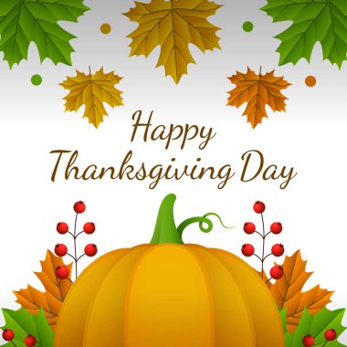 Şükran Günü afişi, poster, tebrik kartı ve davetiye geçmişi. Sonbahar sezonu yazıtları. Vektör illüstrasyonu.