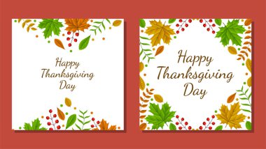 Şükran Günü afişi, poster, tebrik kartı ve davetiye geçmişi. Sonbahar sezonu yazıtları. Vektör illüstrasyonu.
