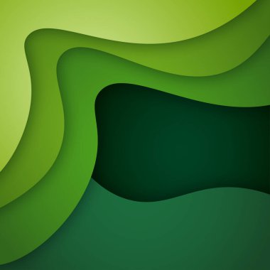 3B soyut arkaplan ve kağıt kesim şekilleri, vektör illüstrasyonu