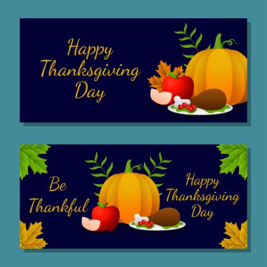 Şükran Günü afişi, poster, tebrik kartı ve davetiye geçmişi. Sonbahar sezonu yazıtları. Vektör illüstrasyonu.