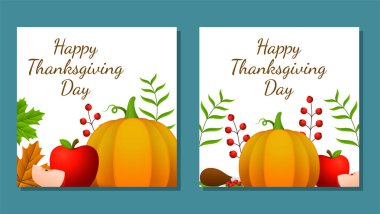 Şükran Günü afişi, poster, tebrik kartı ve davetiye geçmişi. Sonbahar sezonu yazıtları. Vektör illüstrasyonu.