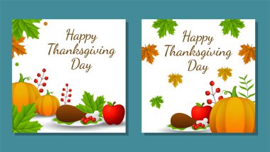 Şükran Günü afişi, poster, tebrik kartı ve davetiye geçmişi. Sonbahar sezonu yazıtları. Vektör illüstrasyonu.