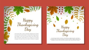 Şükran Günü afişi, poster, tebrik kartı ve davetiye geçmişi. Sonbahar sezonu yazıtları. Vektör illüstrasyonu.