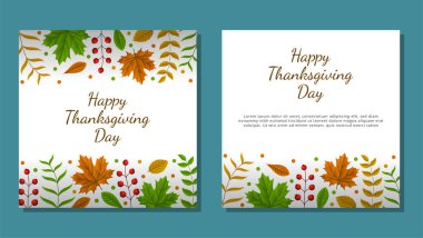 Şükran Günü afişi, poster, tebrik kartı ve davetiye geçmişi. Sonbahar sezonu yazıtları. Vektör illüstrasyonu.