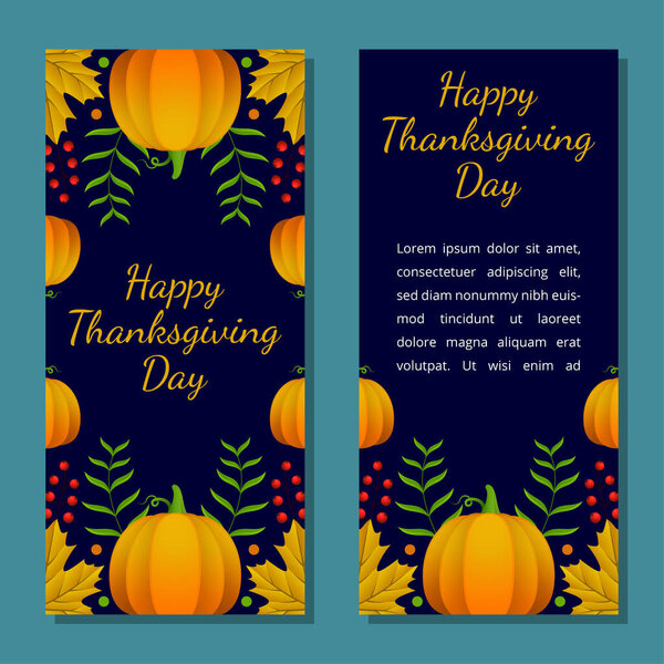 Баннер Дня благодарения, плакат, поздравительная открытка и фон приглашения. Надпись осеннего сезона. Векторная иллюстрация.