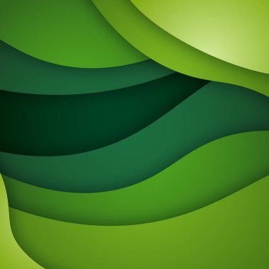 3B soyut arkaplan ve kağıt kesim şekilleri, vektör illüstrasyonu