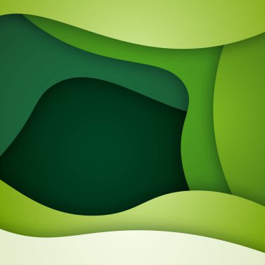 3B soyut arkaplan ve kağıt kesim şekilleri, vektör illüstrasyonu