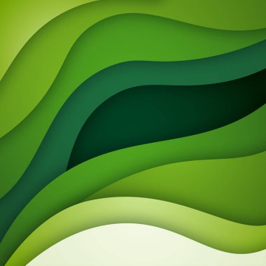 3B soyut arkaplan ve kağıt kesim şekilleri, vektör illüstrasyonu