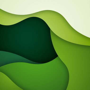 3B soyut arkaplan ve kağıt kesim şekilleri, vektör illüstrasyonu