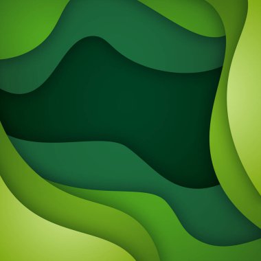 3B soyut arkaplan ve kağıt kesim şekilleri, vektör illüstrasyonu