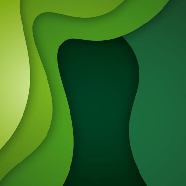 3B soyut arkaplan ve kağıt kesim şekilleri, vektör illüstrasyonu