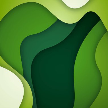 3B soyut arkaplan ve kağıt kesim şekilleri, vektör illüstrasyonu