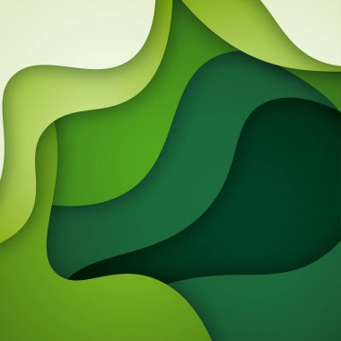 3B soyut arkaplan ve kağıt kesim şekilleri, vektör illüstrasyonu