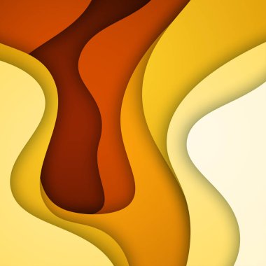 3B soyut arkaplan ve kağıt kesim şekilleri, vektör illüstrasyonu