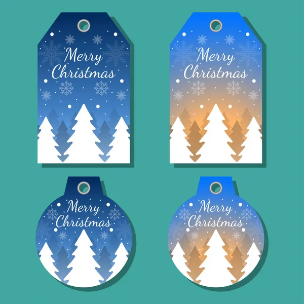 Christmas Tags Set Greetings Elements Colorful Background Christmas Background Vector — Stock Vector