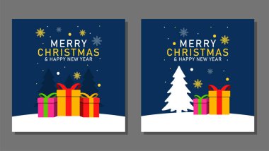 Noel arkaplan şablonları. Vektör tasarım elemanı. Broşür seti, poster şablonları. Vektör illüstrasyonu