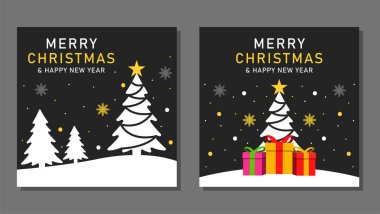 Noel arkaplan şablonları. Vektör tasarım elemanı. Broşür seti, poster şablonları. Vektör illüstrasyonu