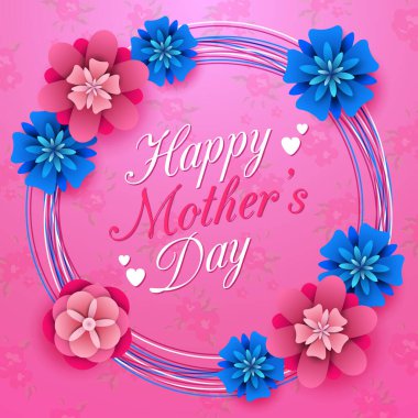 Çiçek arka planında Anneler Günün kutlu olsun.
