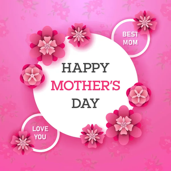 Happy Mother Day Auf Blumen Hintergrund — Stockvektor