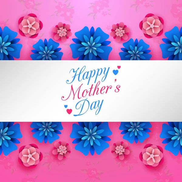 Happy Mother Day Flowers Background — Stock Vector