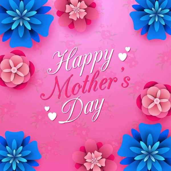 Feliz Día Madre Sobre Fondo Flores — Vector de stock