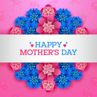 Çiçek arka planında Anneler Günün kutlu olsun.