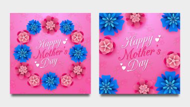 Çiçek arka planında Anneler Günün kutlu olsun.