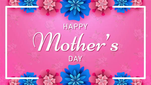Χαρούμενη Ημέρα Της Μητέρας Στα Λουλούδια Φόντο — Διανυσματικό Αρχείο