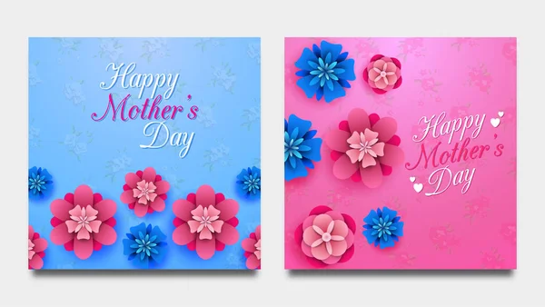 Happy Mother Day Flowers Background — Stock Vector