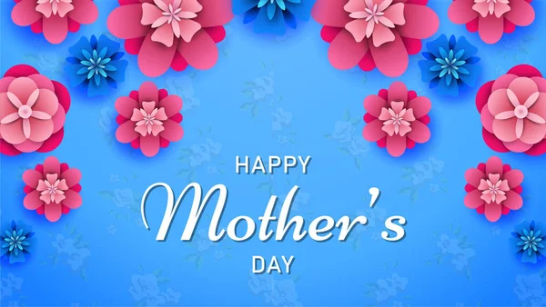 Feliz Día Madre Sobre Fondo Flores — Vector de stock