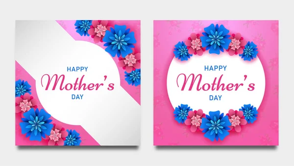 Happy Mother Day Flowers Background — Stock Vector