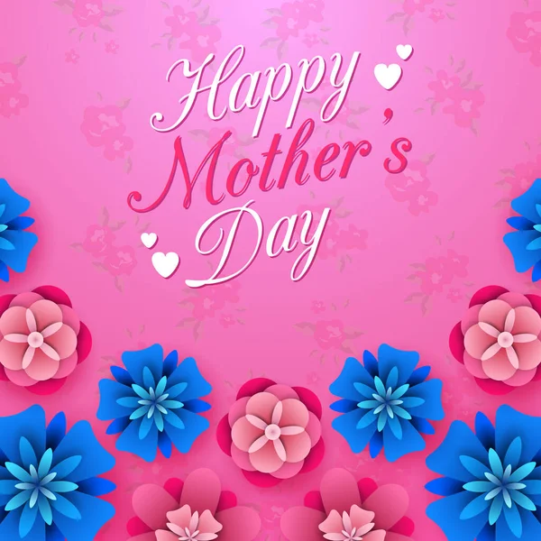 Happy Mother Day Flowers Background — Stock Vector