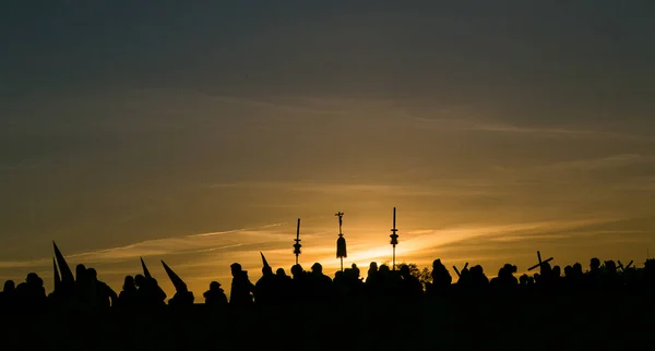 Cordoba, İspanya - 26 Nisan 2018: Cordoba Semana Santa 'da Paskalya Pazartesi İşlemleri