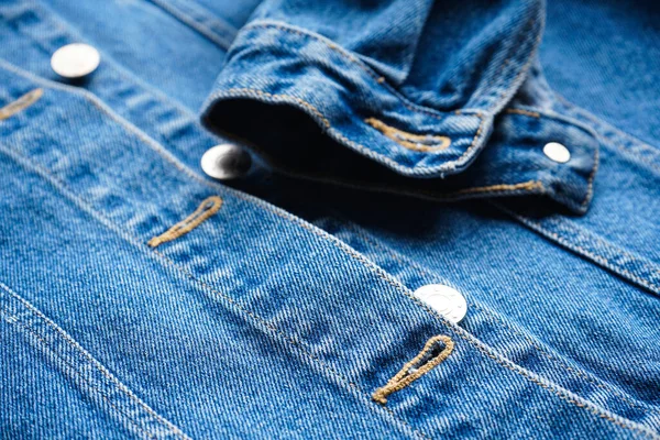 Dames Blauw Jean Jacket Close — Stockfoto