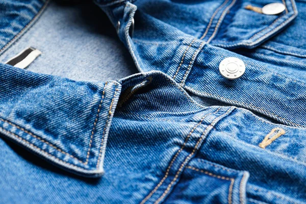 Dames Blauw Jean Jacket Close — Stockfoto