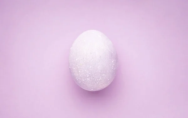 Easter Egg Purple Background Top View — Stock Photo, Image