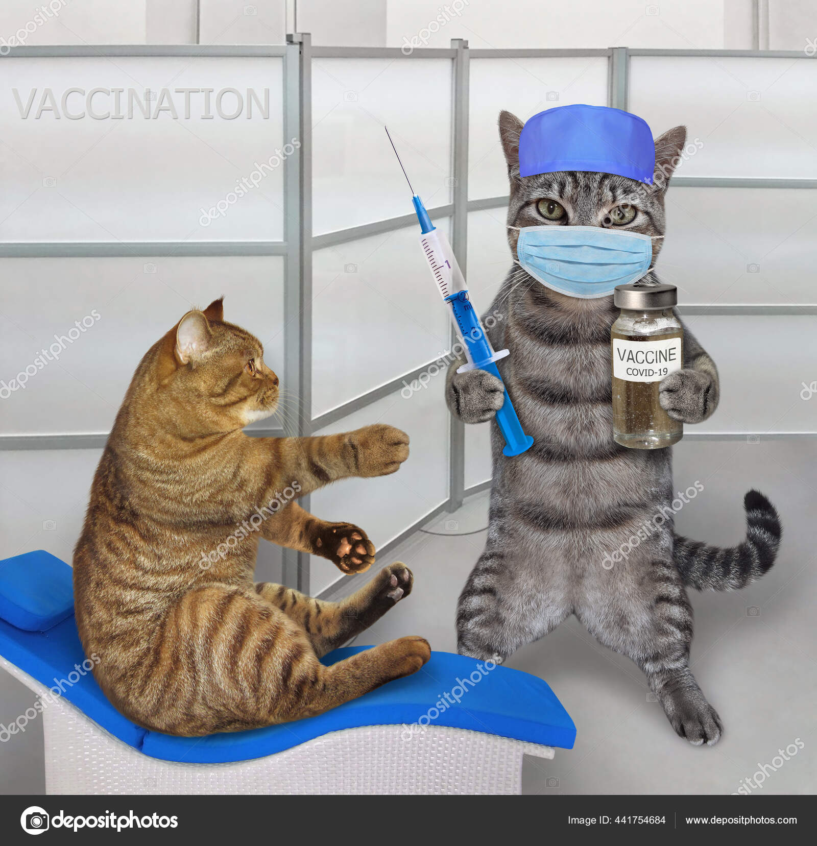 Vetores de Esboço Vetorial Médico Animal Tratando Paciente Gato