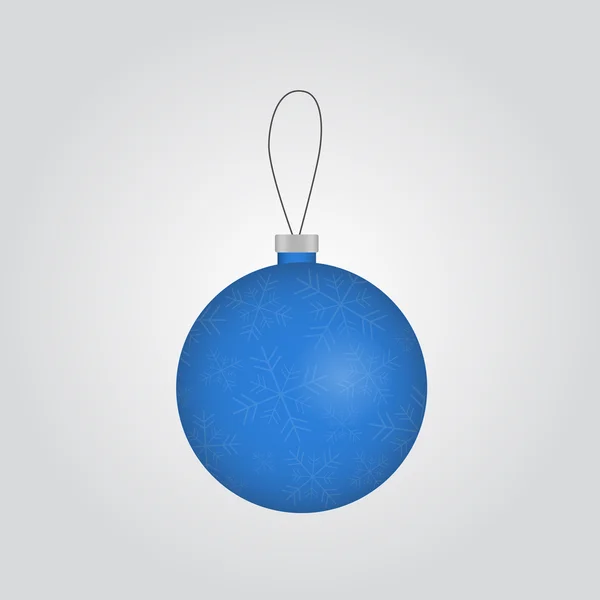 Blaue Weihnachtskugel auf grauem Hintergrund — Stockvektor