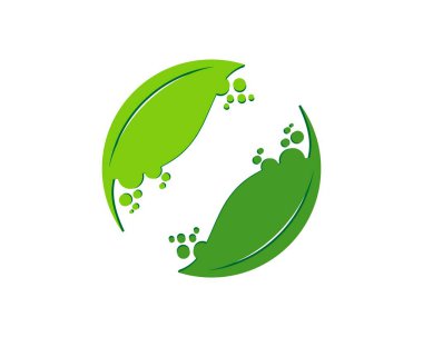 Ters yeşil yaprak logosunu çiz
